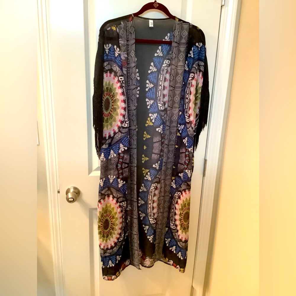 Oriental style duster by MQR size XL, but could fit 1X also, no material tag